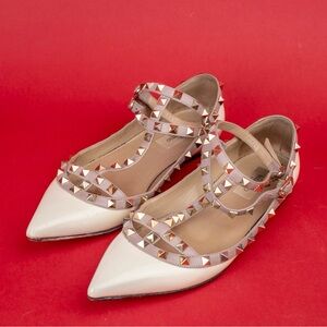 Valentino garavani caged rockstud flats